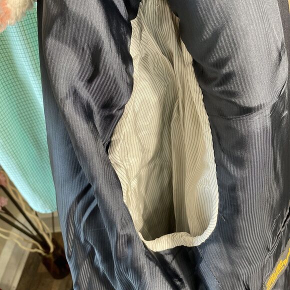 Jack Victor Elite Striped Wool Blazer Blue Two Button Men's Size 44R - Picture 13 of 14